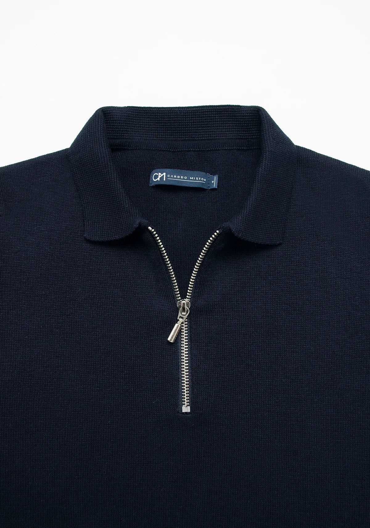 Saco Camisero Half Zip Algodón Azul Oscuro
